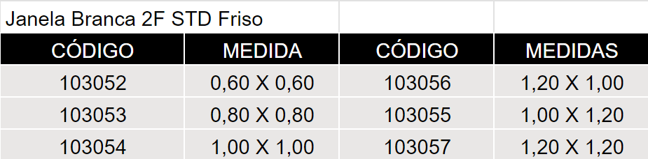 Janela Branca 2F STD Friso