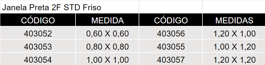 Janela Preta 2F STD Friso